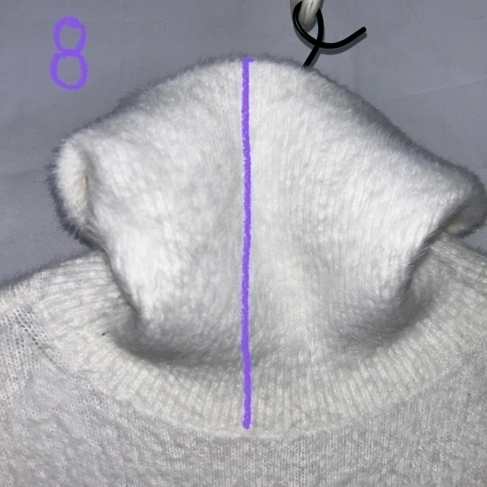 H&M Sweater Turtleneck Long Sleeve Faux Fur Fleece Fold Over Neck Pullover Top